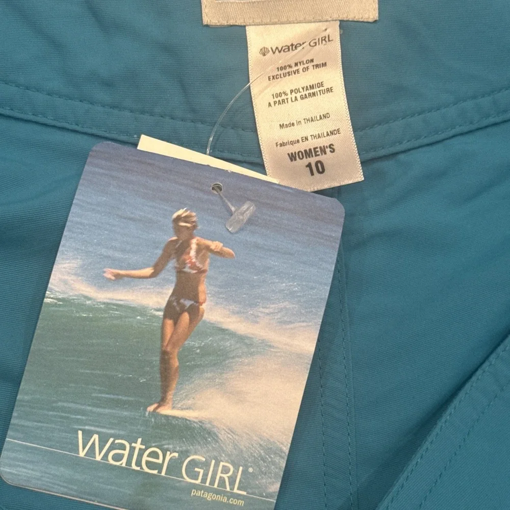 PATAGONIA Women 10 WATER GIRL Board Short Teal Nylon Drawstring Gorpcore NEW